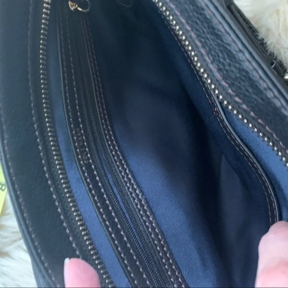 Cole Haan black leather crossbody‎ purse bag